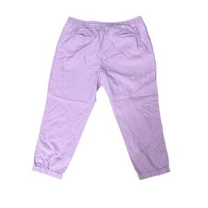 Point Sur Purple Linen Blend Pull On Pants Size 14